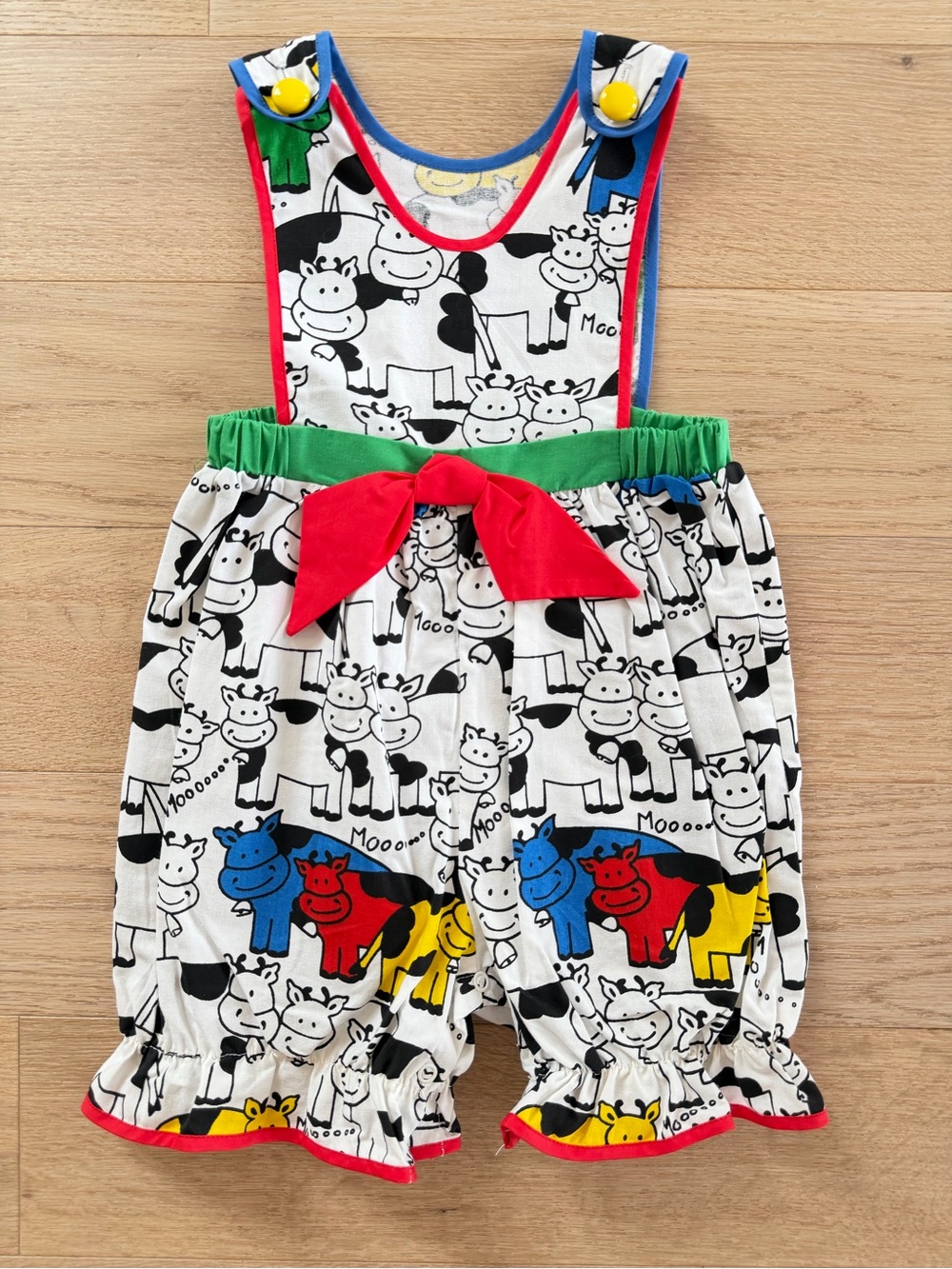 NWOT Vintage Cow Print Romper 2T Made in USA